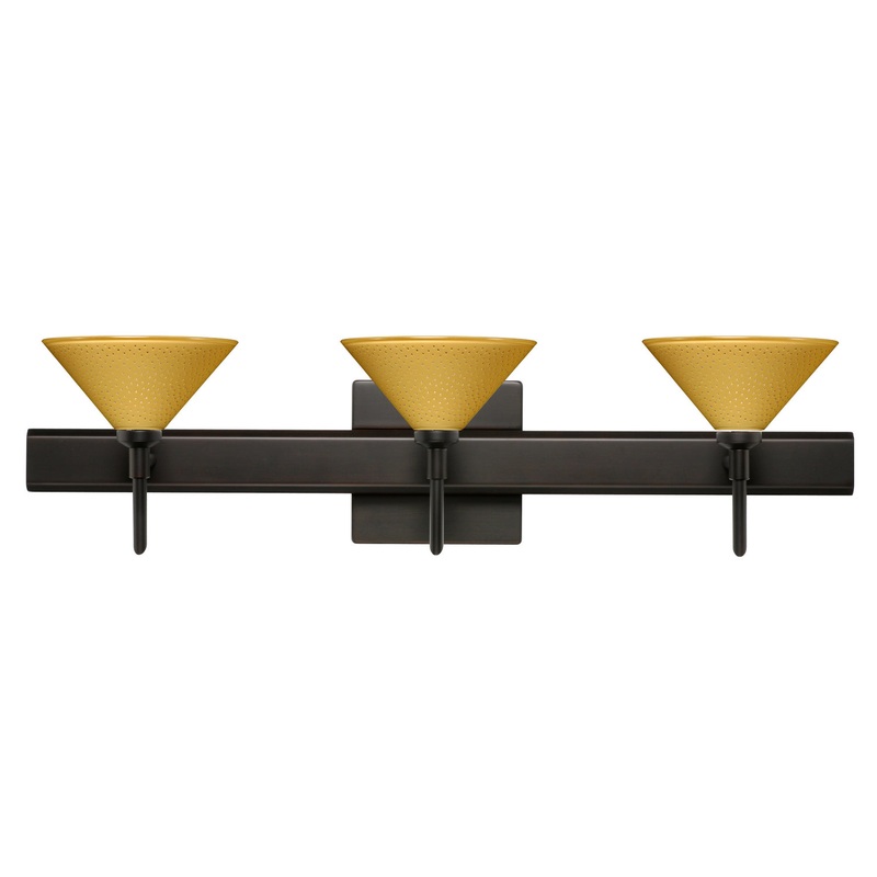 Besa 3SW-282490-BR-SQ Kona Three Light Wall Sconce Bronze