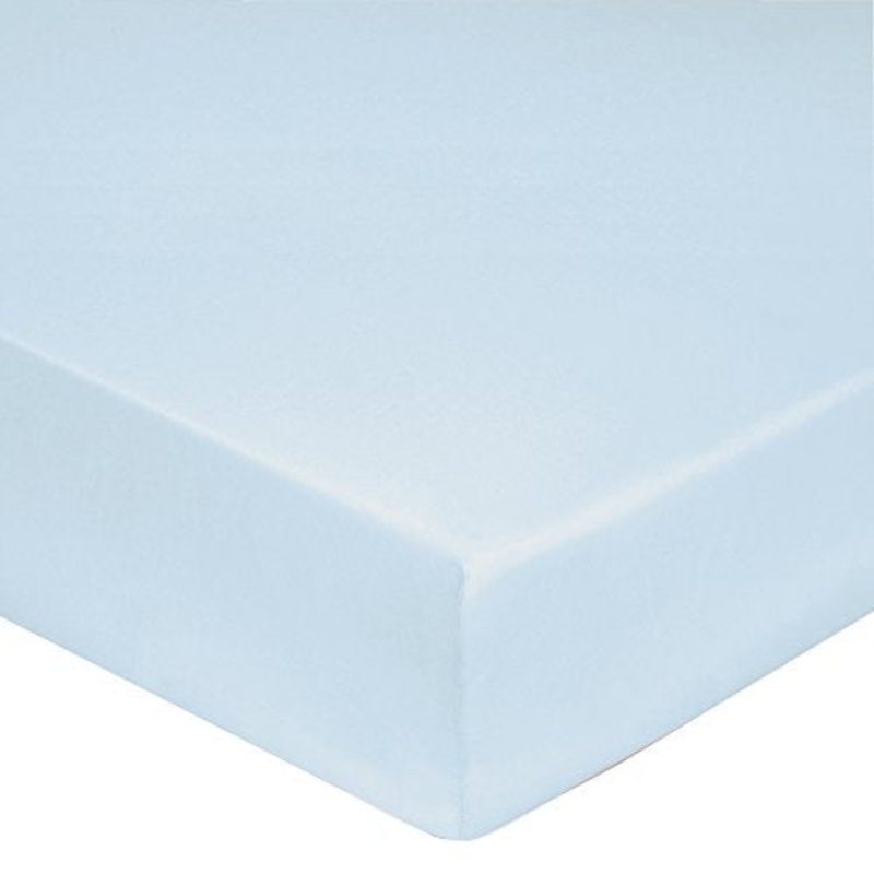 Blanc des Vosges C4H67P -05 Lenzuolo con Angoli, 120 x 190, 30 cm Altezza Collo del Piede, Colore Azzurro