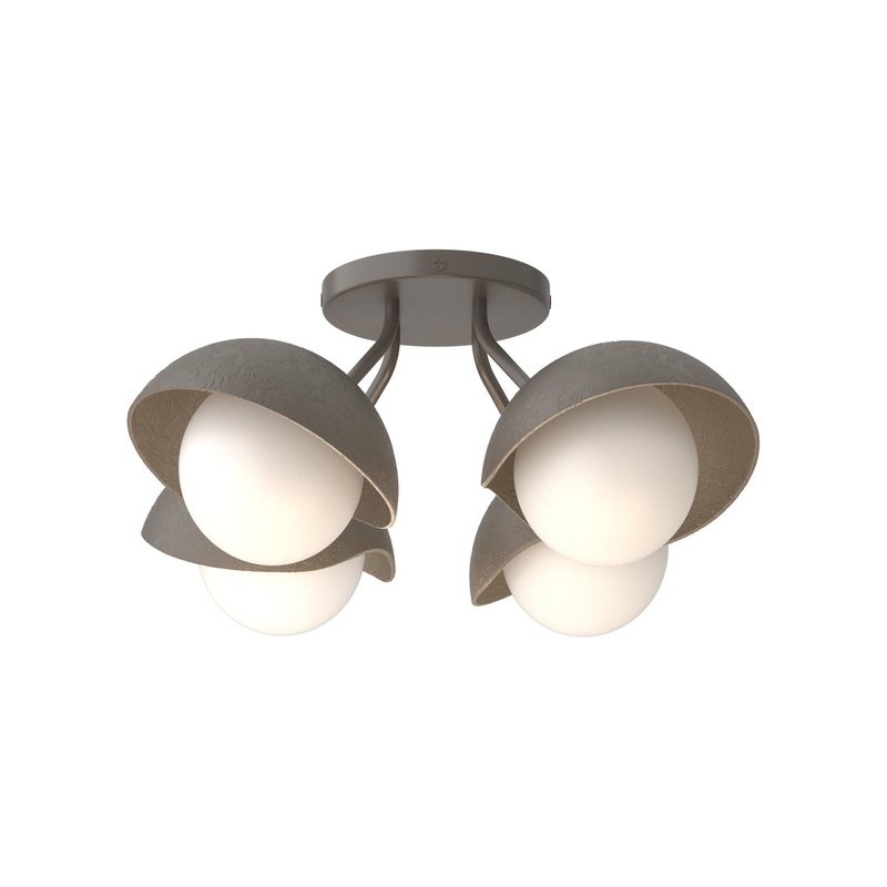 Brooklyn 4-Light Single Shade Semi-Flush Dark Smoke Dark Smoke