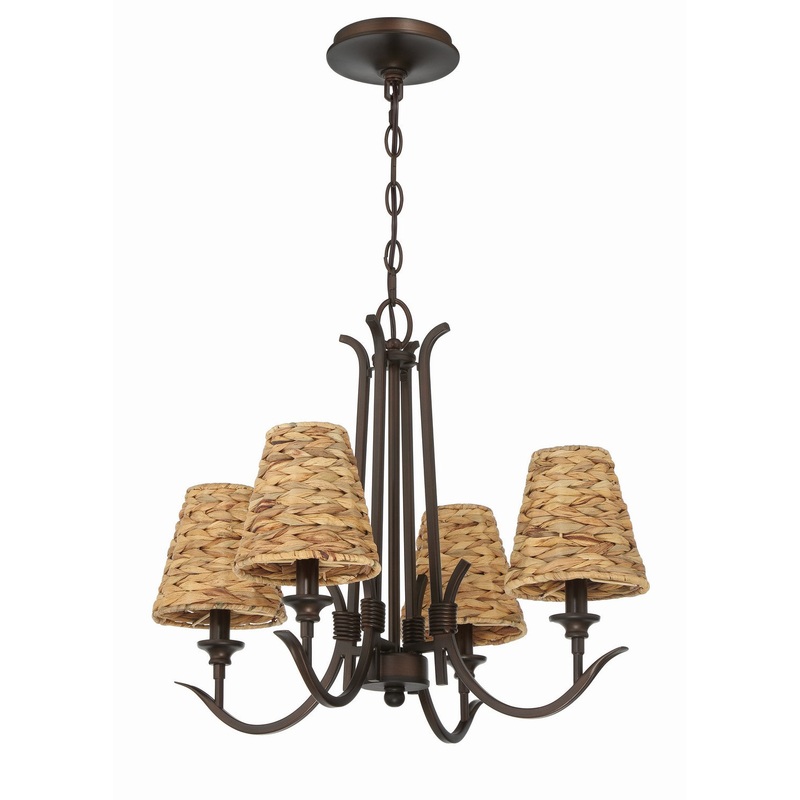 Craftmade 58324-ABZ Kokomo Four Light Chandelier Aged Bronze Brushed