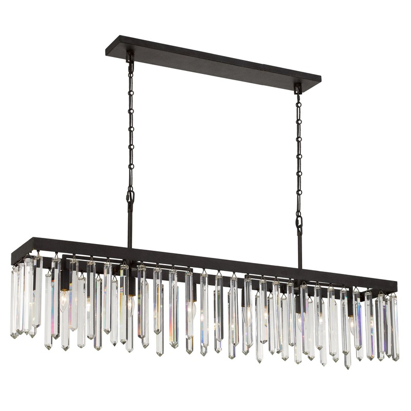 Crystorama 8407-FB Hollis Six Light Chandelier Forged Bronze