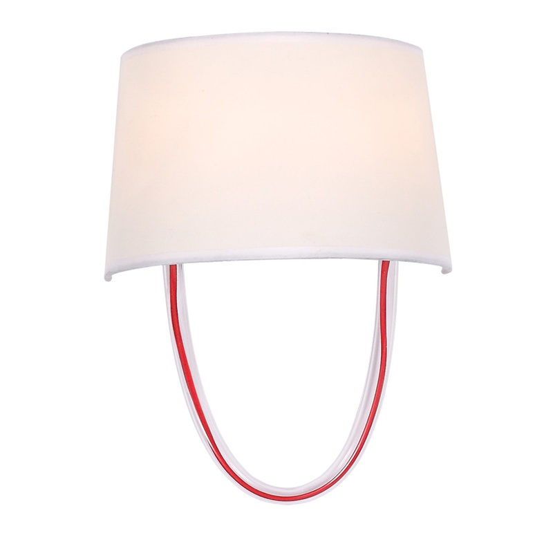 Crystorama 9902-RD-CL Stella Two Light Wall Sconce Polished Chrome / Red Cord
