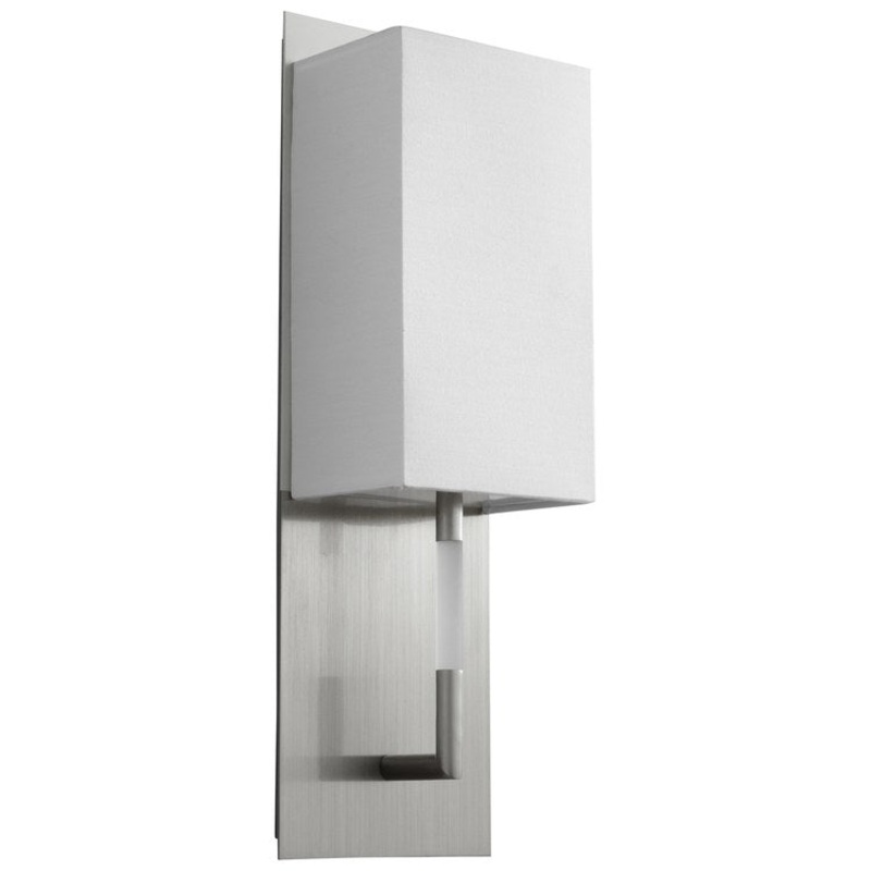 Epoch Single-Light Wall Sconce with Fabric Shade – Satin Nickel