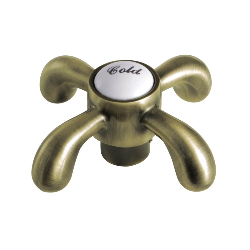 French Country KSH7983TXC Cold Metal Cross Handle, Antique Brass
