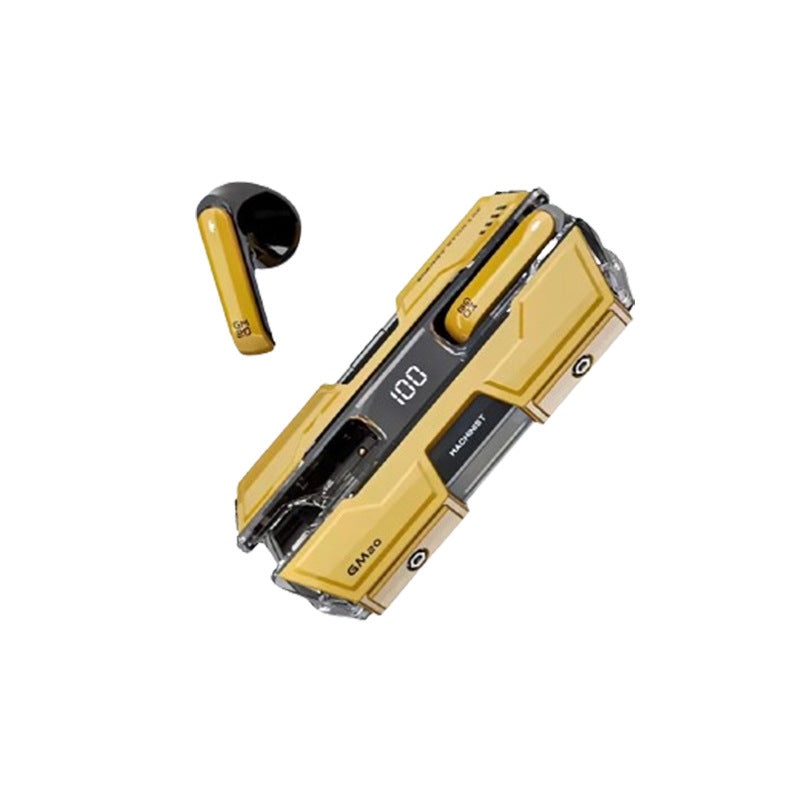 Futuristic TWS Gaming Earbuds – Bluetooth 5.3, Low Latency, HIFI Surround Sound, LED Display(yellow)