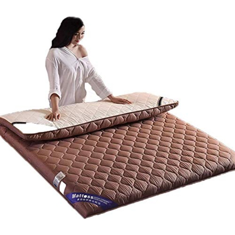 HKX Materasso Impermeabile Addensato, materassino Futon Mat tress-Brown 150x190cm (59×75 Pollici)