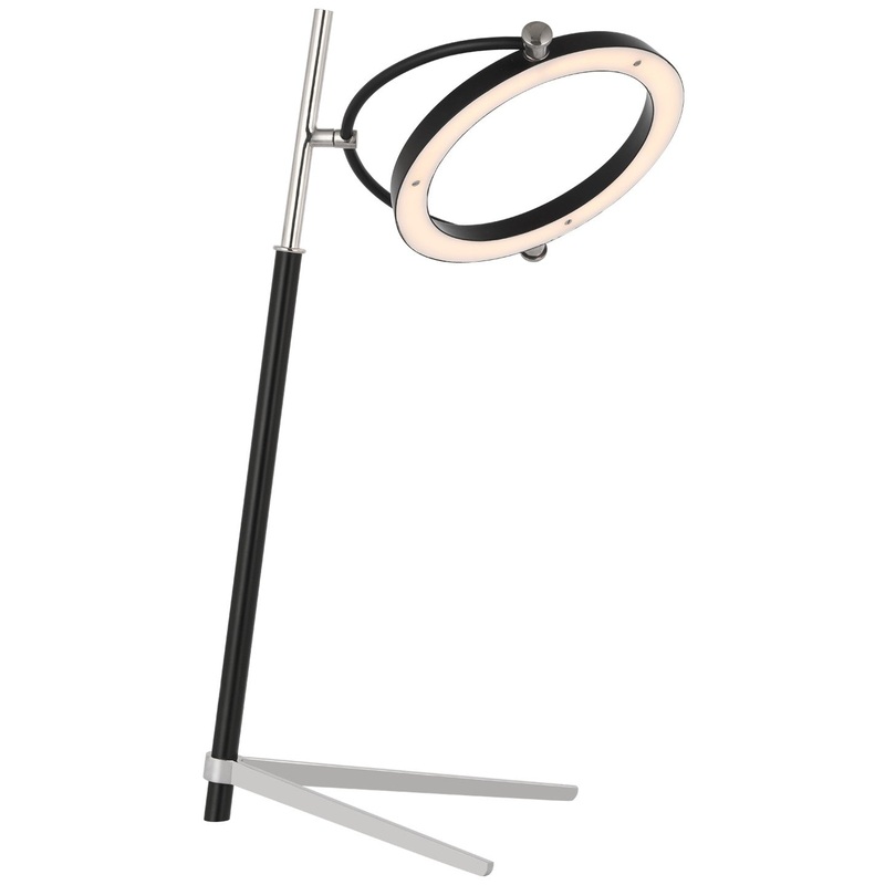 LED Table Lamp from the Mistral Collection in Polished Nickel And Matte Black Finish by Visual Comfort Signature