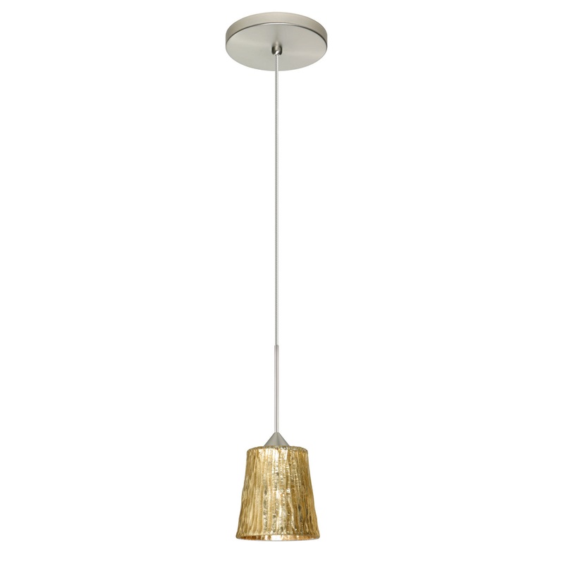 One Light Pendant from the Nico Collection in Satin Nickel Finish by Besa