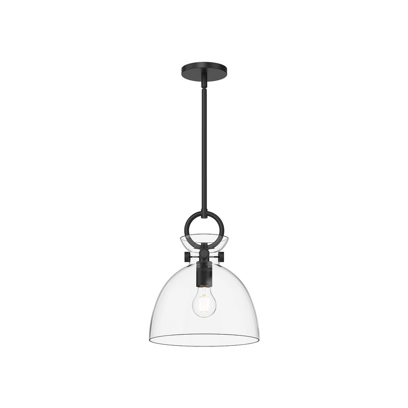 One Light Pendant from the Waldo Collection in Matte Black Finish by Alora