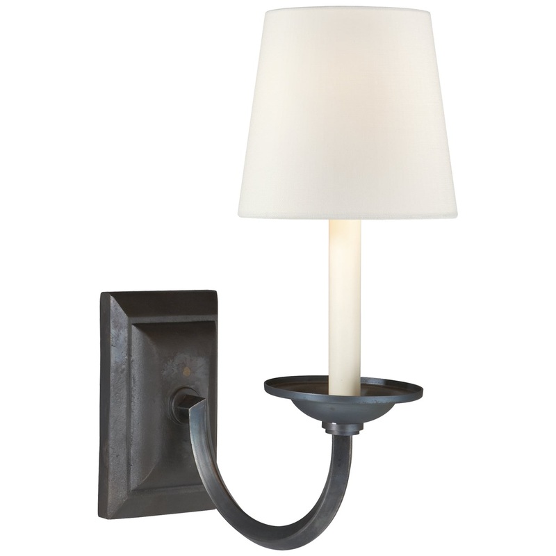 One Light Wall Sconce from the Flemish Collection in Aged Iron Finish by Visual Comfort Signature