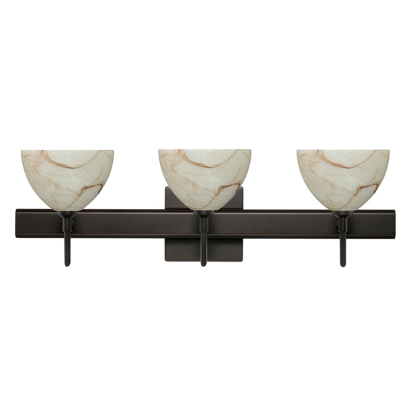 Three Light Wall Sconce from the Brella Collection in Bronze Finish by Besa