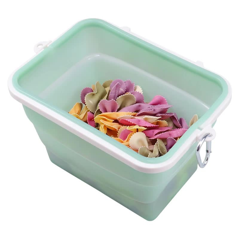 2 Pcs Green Collapsible Silicone Food Storage Container – Microwave & Freezer Safe Lunch Box