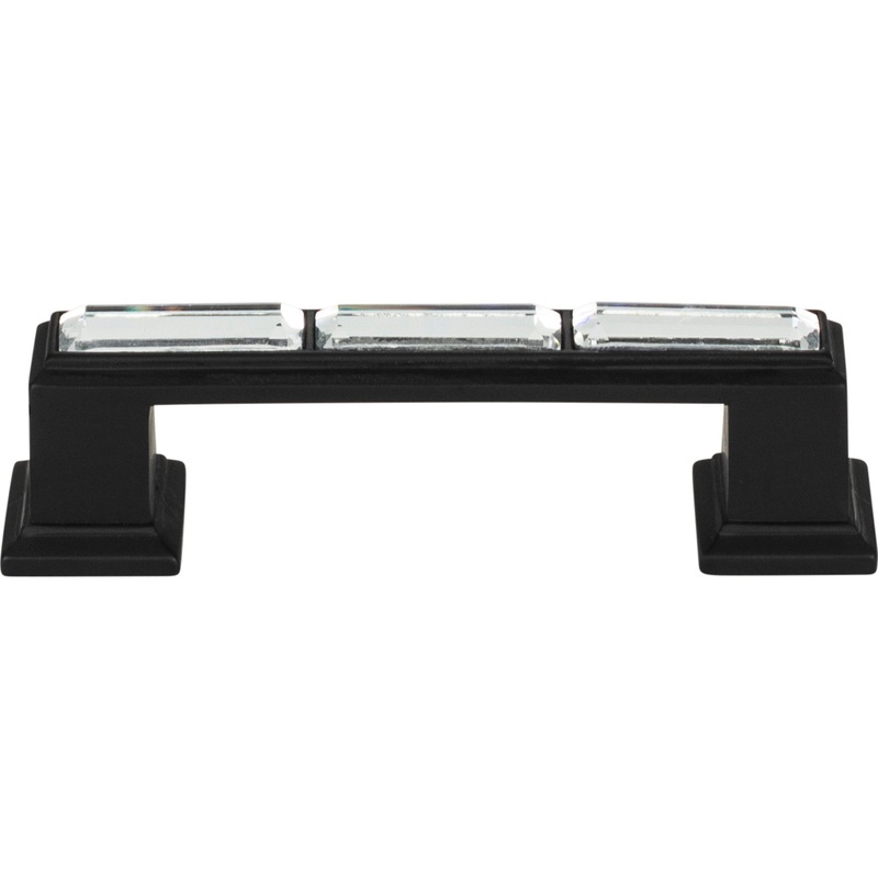 Atlas Homewares Legacy Crystal Pull 3 Inch (c-c) Matte Black