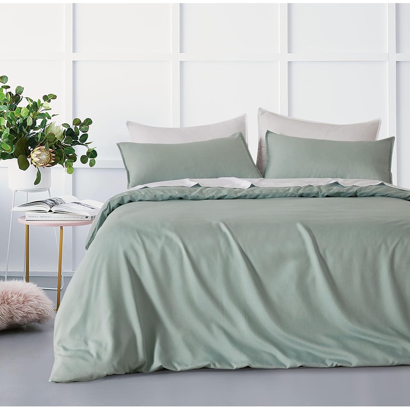 Bamboo Microfibre Quilt Cover Set – Sage Green – Double