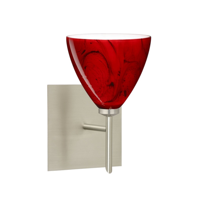 Besa 1SW-1779MA-SN-SQ Mia One Light Wall Sconce Satin Nickel