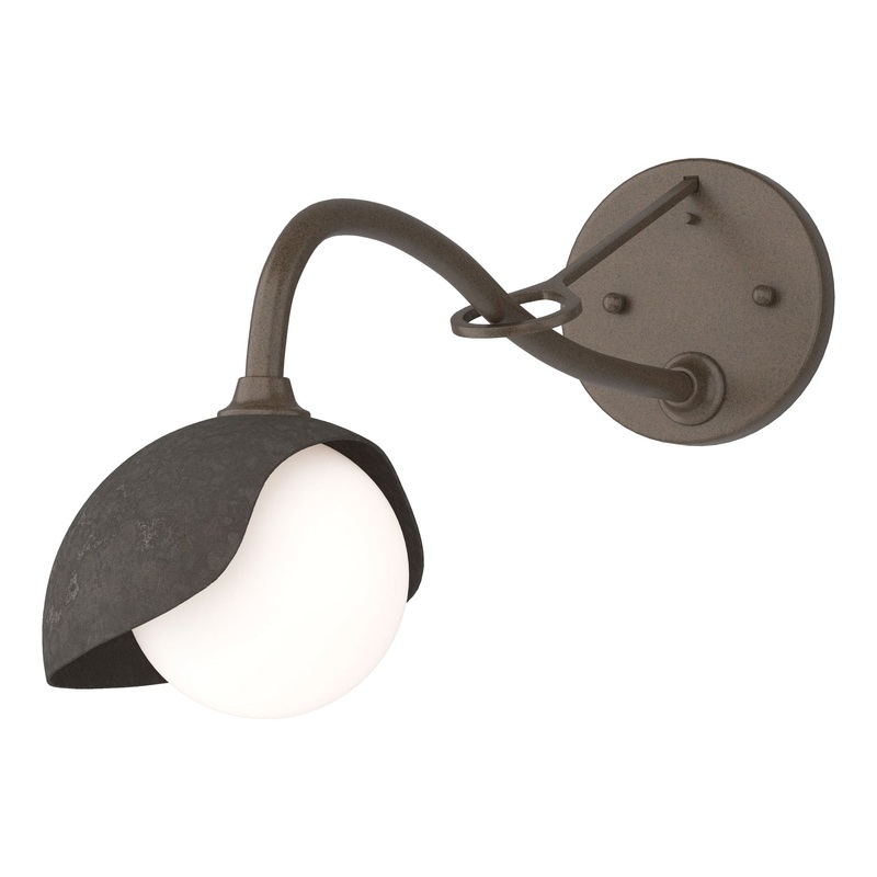Brooklyn 1-Light Single Shade Long-Arm Sconce Bronze Dark Smoke