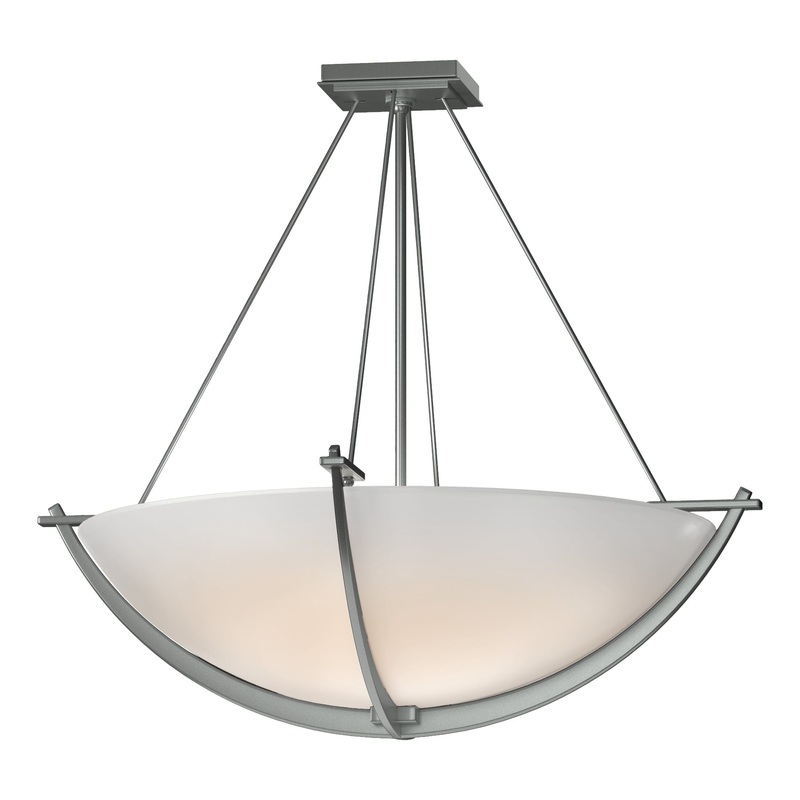 Compass Large Semi-Flush Vintage Platinum Opal Glass (GG)