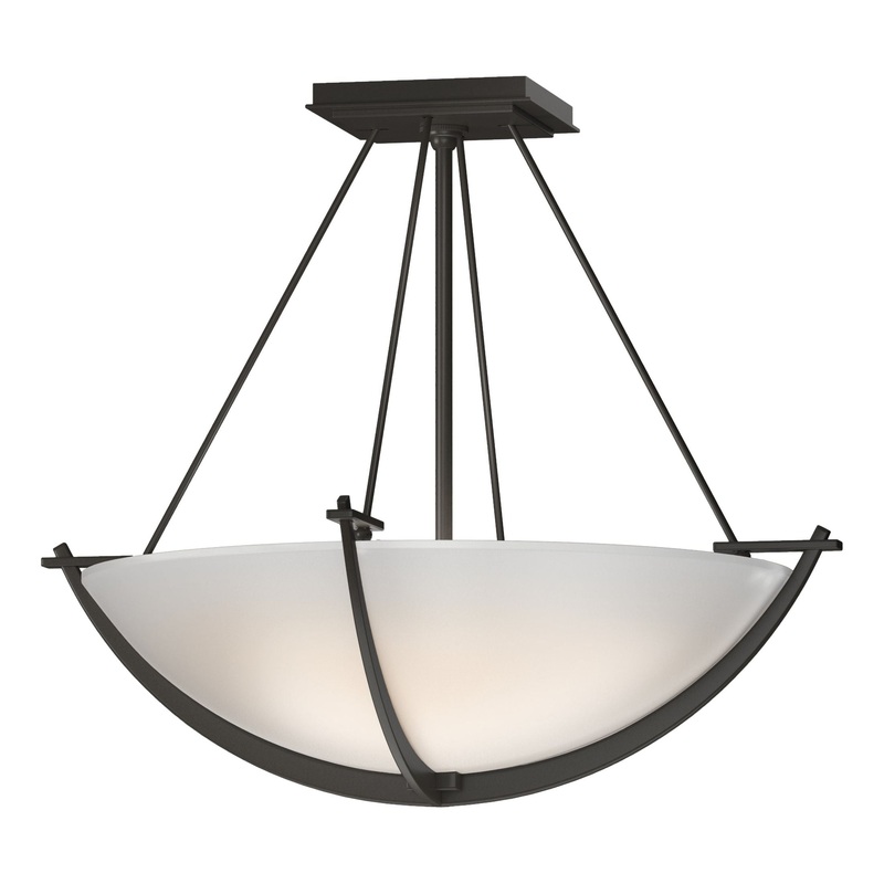 Compass Small Semi-Flush Dark Smoke Opal Glass (GG)