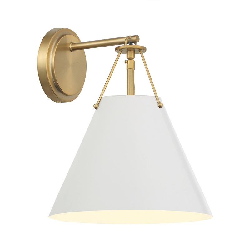 Crystorama XAV-B8311-VG-WH Xavier One Light Wall Sconce Vibrant Gold / White