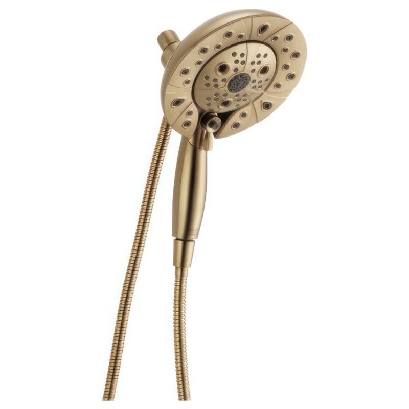 Handshower Combination In2ition Universal Showering Components H2Okinetic 2-In-1 Lumicoat Champagne Bronze WaterSense 5 Function 6-7/8 Inch Includes 60-82 Inch Stretchable Metal Hose