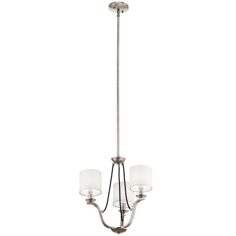 Kichler 43531CLP Three Light Mini Chandelier, Classic Pewter