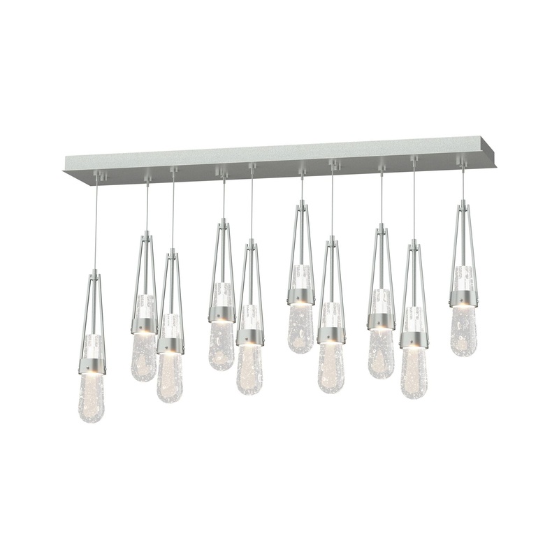 Link 10-Light Blown Glass Pendant Vintage Platinum Clear Bubble Glass (YG)