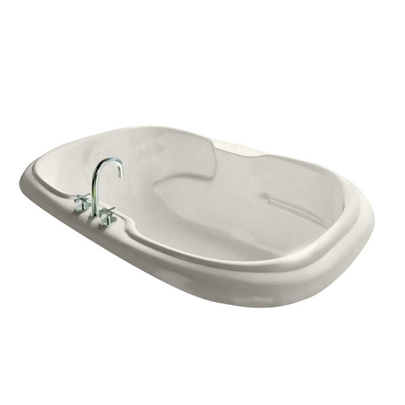 MAAX 100075-055-007-100 Calla 6642 Acrylic Drop-in Center Drain Aerofeel Bathtub in Biscuit