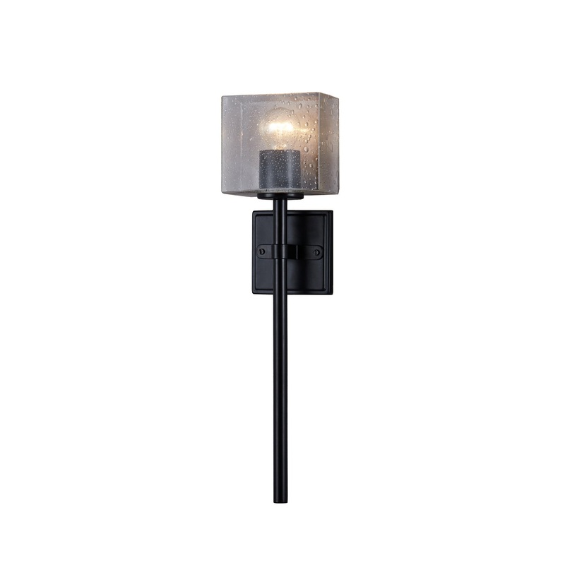 One Light Wall Sconce from the Spruce Collection in Matte Black Finish by Justice Designs