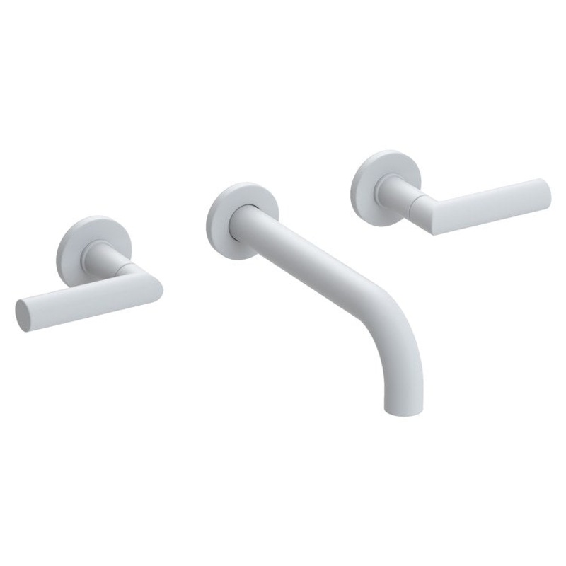 Pavani Two Handle Wall-Mount Bathroom Faucet – Matte White