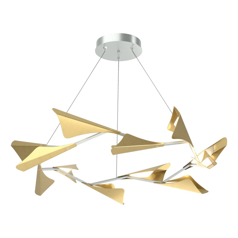 Plume 12-Light LED Pendant Vintage Platinum Modern Brass