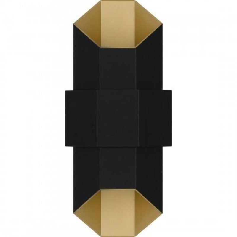 Quoizel CHS8307MBKG Chasm Outdoor wall led light matte black gold Outdoor Lantern