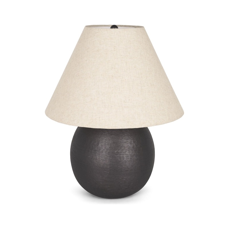 Sadiyah Table Lamp Black Metal | Natural Shade