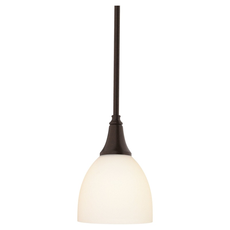 Trumpet Mini Pendant Oil Rubbed Bronze Opal Glass (GG)