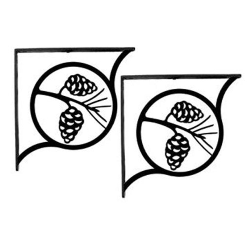 Village Wrought Iron SB-89-M Pinecone Shelf Brackets Medium (pair)