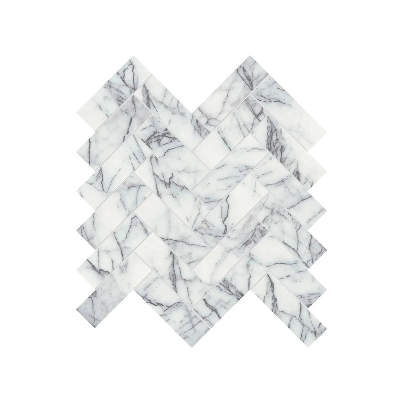 1.25″ x 4″ Lilac Volta Herringbone Honed Marble Mosaic 1 Sheet = .89 Sqft