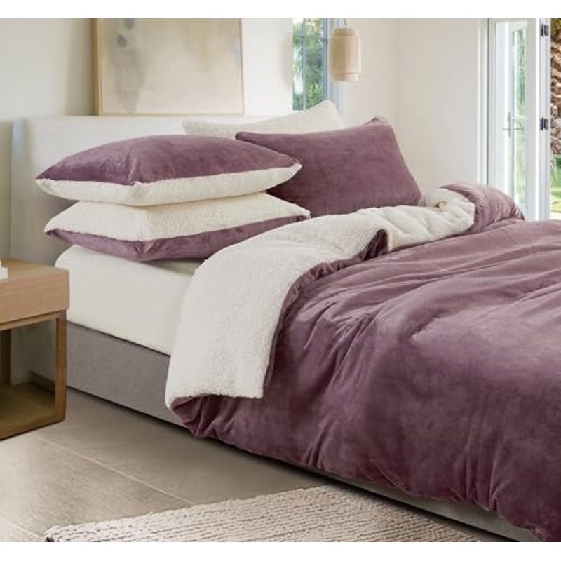 2-in-1 Teddy Sherpa Quilt Cover Set (Mve, Super King)