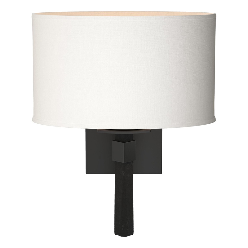Beacon Hall Oval Drum Shade Sconce Black Natural Anna Shade (SF)