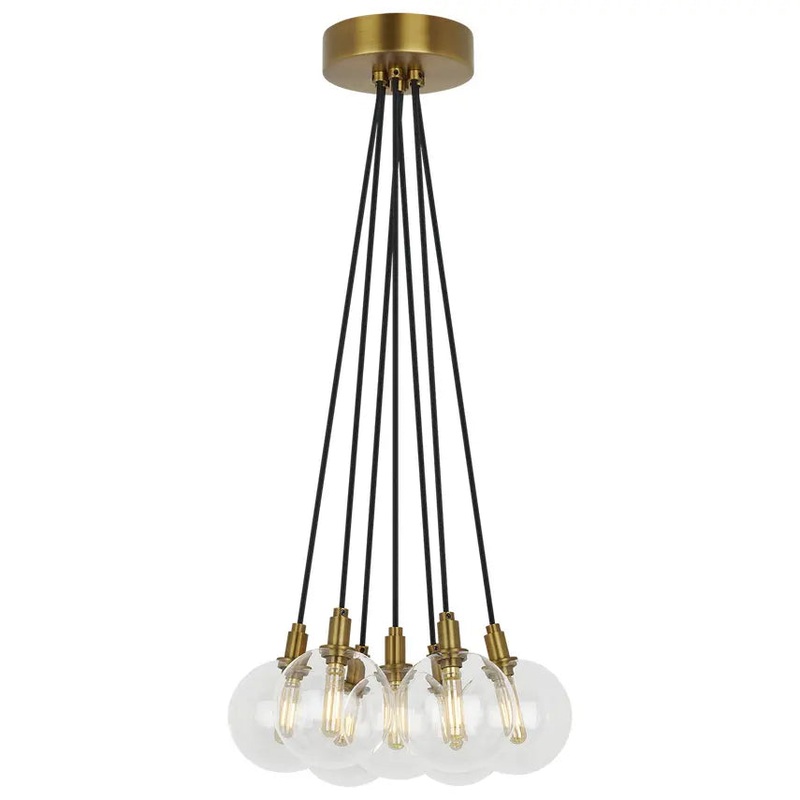 Gambit 7-Light Chandelier Aged Brass
