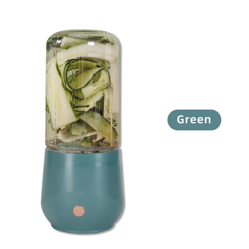 Green Compact Portable Blender – USB Rechargeable Mini Juicer Cup with 4 Blades