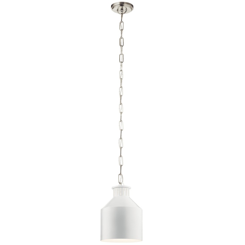 One Light Mini Pendant from the Montauk Collection in White Finish by Kichler