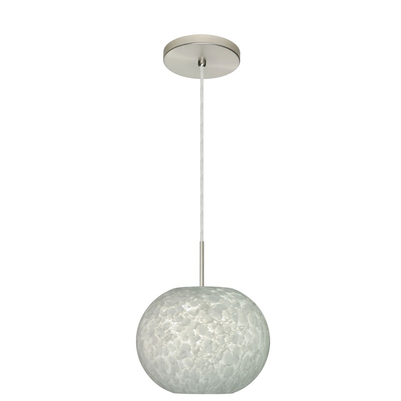 One Light Pendant from the Luna Collection in Satin Nickel Finish by Besa
