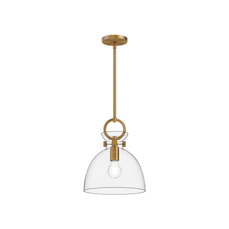 One Light Pendant from the Waldo Collection in Aged Gold Finish by Alora