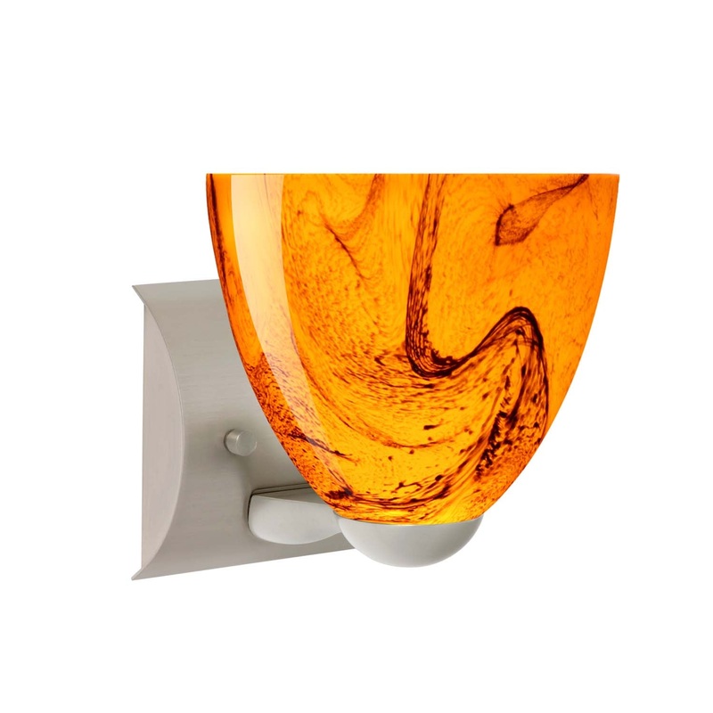 One Light Wall Sconce from the Sasha Collection in Satin Nickel Finish by Besa