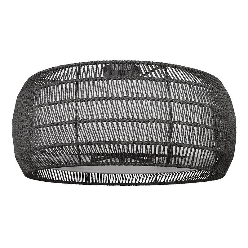 Six Light Semi-Flush Mount from the Everly Collection in Matte Black Finish by Golden