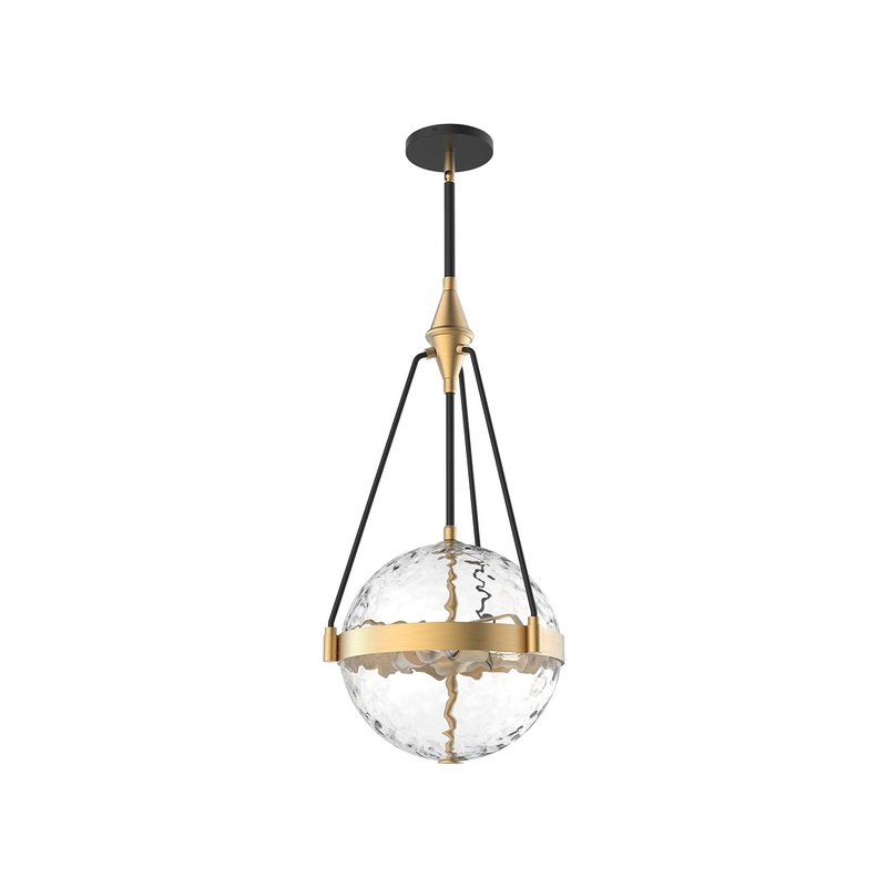 Three Light Pendant from the Harmony Collection in Brushed Gold Finish by Alora