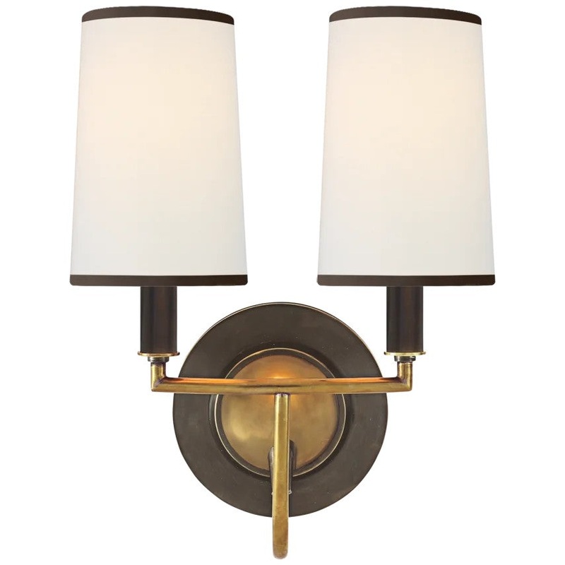 Two Light Wall Sconce from the Elkins Collection in Bronze With Antique Brass Finish by Visual Comfort Signature