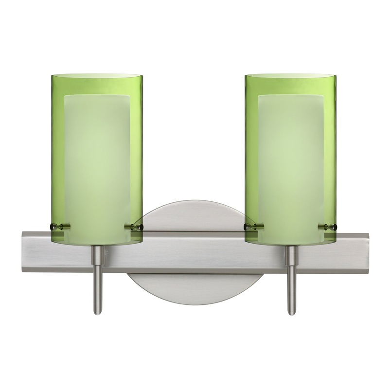 Two Light Wall Sconce from the Pahu Collection in Satin Nickel Finish by Besa