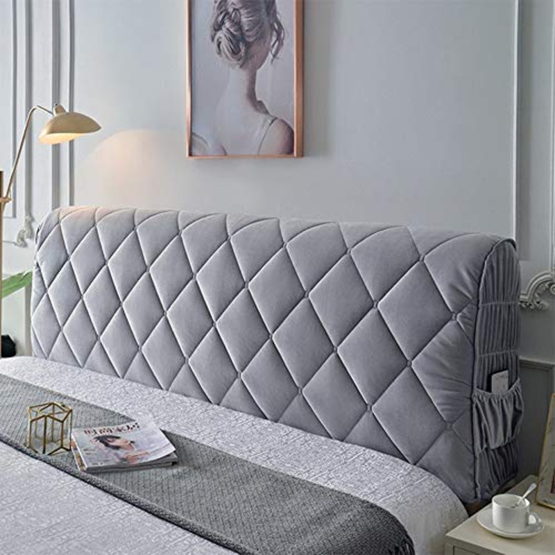 uyeoco Copertura per Testiera per Letto Copri Testata Letto Matrimoniale/Singolo Premium Imbottita Elastica Copritestata Letto Velluto Fodera Protezione Anti-collisione Cuscino