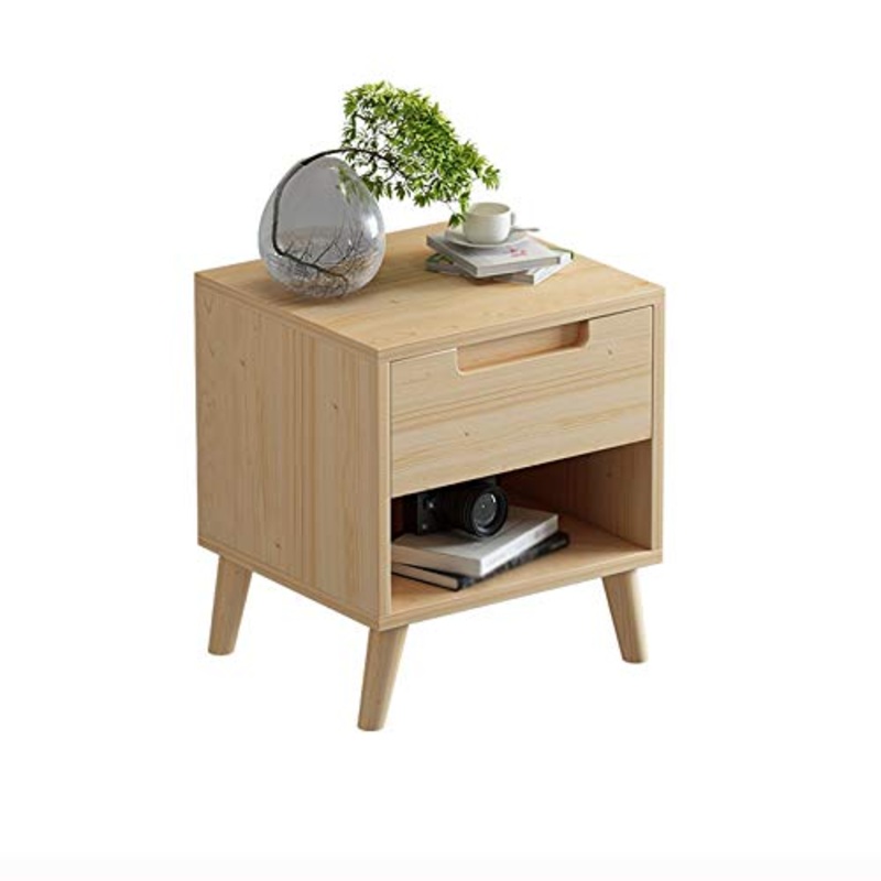 WALNUTA Comodino Minimalista Nordico, Armadio Moderno in Legno massello per Camera da Letto Minimalista