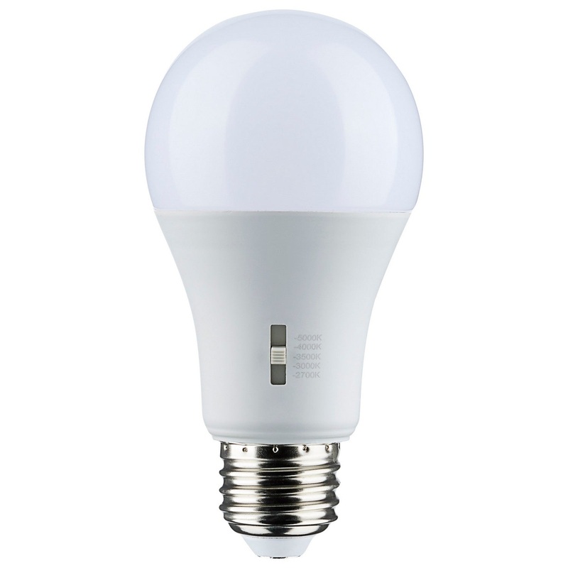14 Watt A19 LED – Medium Base – CCT Selectable – 120 Volt – White Finish Light Bulb by Satco